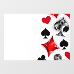 Poker Player Gambler Playing Card Suits Las Vegas Window Cling