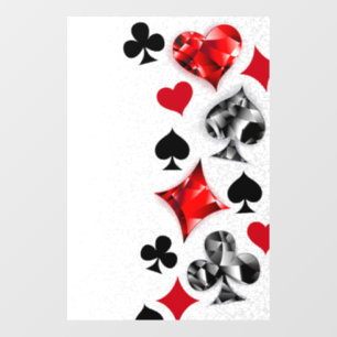 Poker Player Gambler Playing Card Suits Las Vegas Window Cling