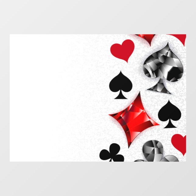 Poker Player Gambler Playing Card Suits Las Vegas Window Cling (Sheet)