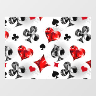Poker Player Gambler Playing Card Suits Las Vegas Window Cling