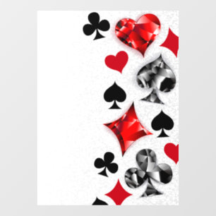 Poker Player Gambler Playing Card Suits Las Vegas Window Cling