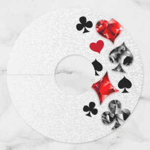 Poker Player Gambler Playing Card Suits Las Vegas Wine Glass Tag