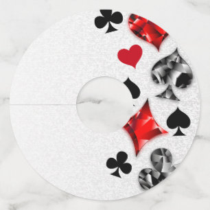 Poker Player Gambler Playing Card Suits Las Vegas Wine Glass Tag
