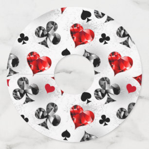 Poker Player Gambler Playing Card Suits Las Vegas Wine Glass Tag