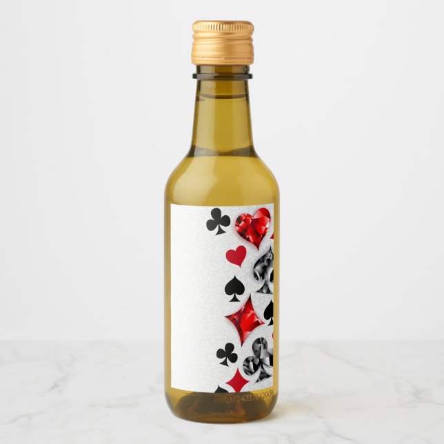 Poker Player Gambler Playing Card Suits Las Vegas Wine Label (Front)