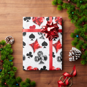 Poker Player Gambler Playing Card Suits Las Vegas Wrapping Paper