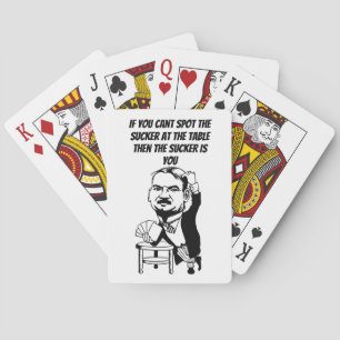 Poker Player Game Cartoon Man funny Quotes Art Playing Cards