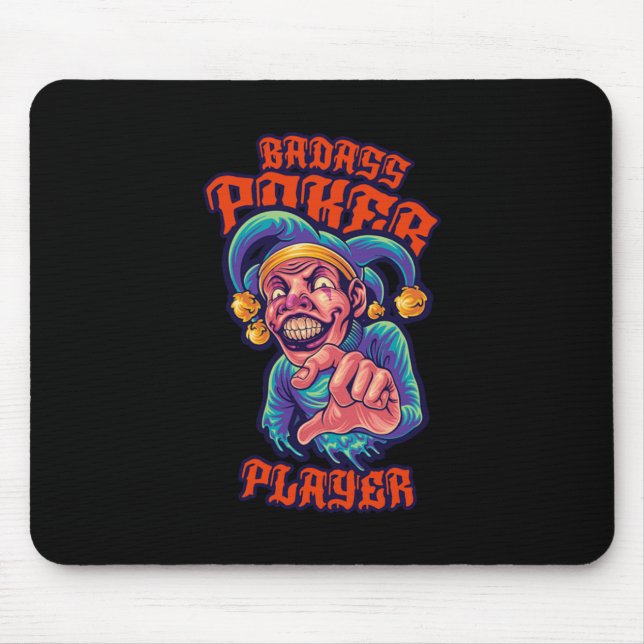 Poker Player Jester Casino Gambling Cards Gift Mouse Mat (Front)