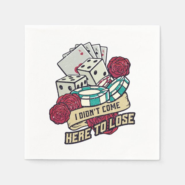 Poker Player Lose Casino Gambling Cards Gambler Gi Napkin (Front)