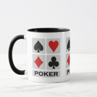 Poker Player mugs - choose style & colour
