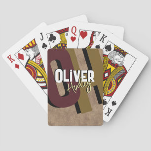 Poker Player Name Cool Bold Monogram Playing Cards