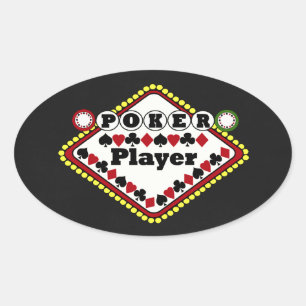 Poker Player Oval Sticker