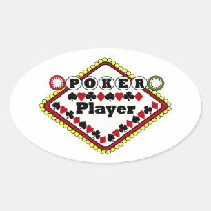 Poker Player Oval Sticker