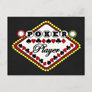 Poker player postcard