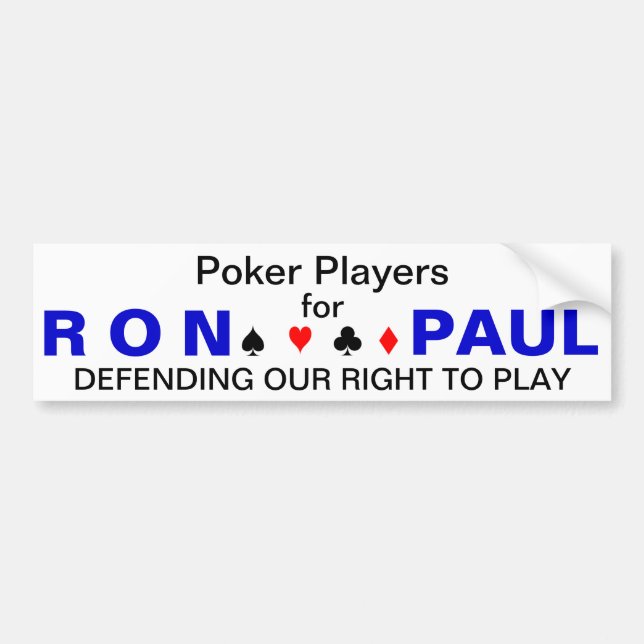 Poker Players for Ron Paul Bumper Sticker (Front)