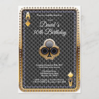 Poker Playing Card Casino Birthday Invitation