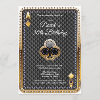 Poker Playing Card Casino Birthday Invitation