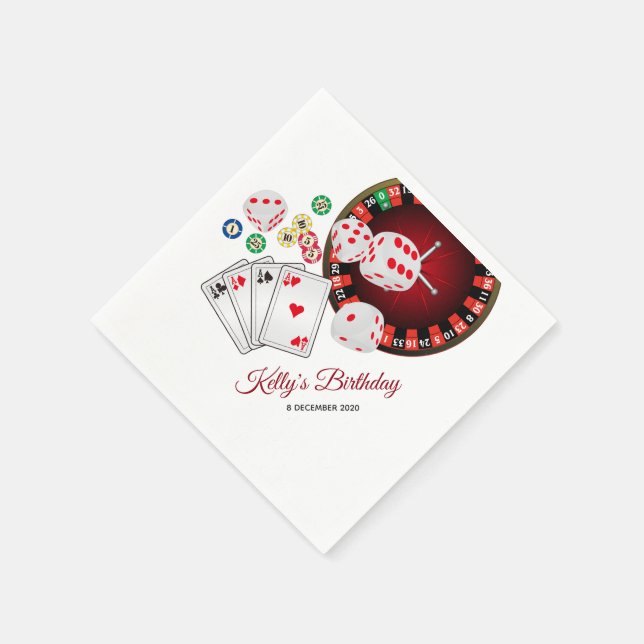Poker Playing Card, casino, Cocktail Paper Napkins (Corner)