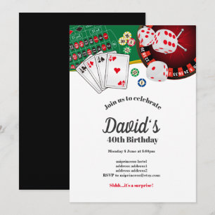 Poker Playing Card, casino party invite