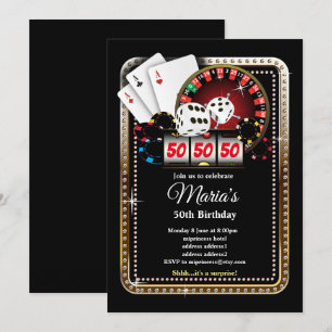 Poker Playing Card, casino party invite