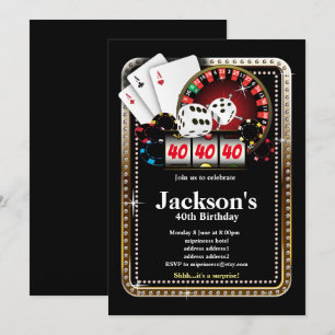 Poker Playing Card, casino party invite