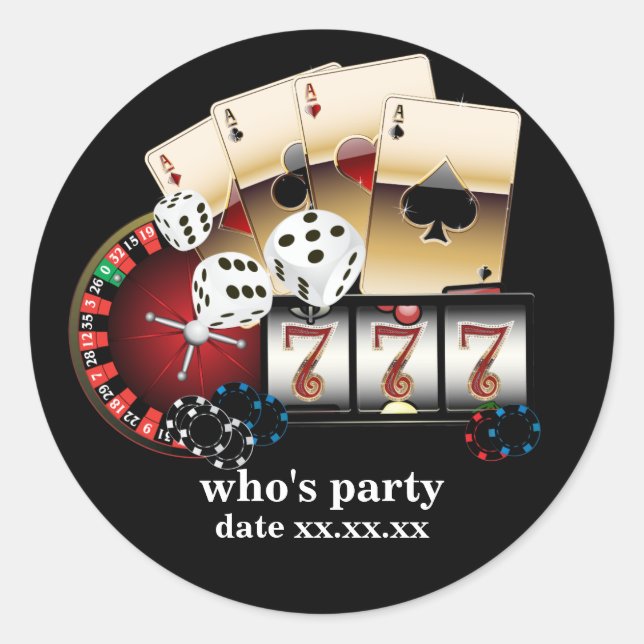 Poker Playing Card, casino,   party stickers (Front)