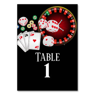Poker Playing Card, casino party Table Number