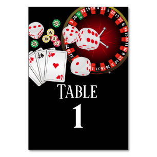 Poker Playing Card, casino party Table Number