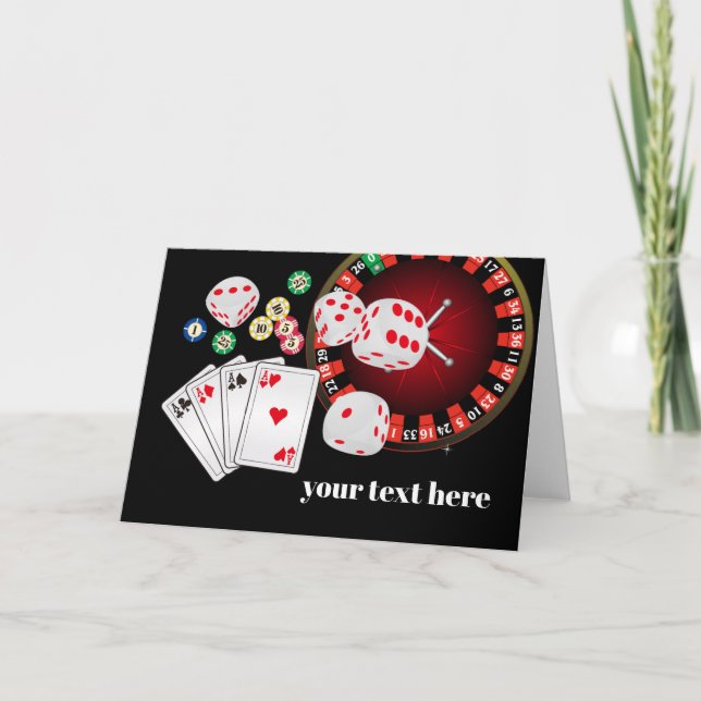 Poker Playing Card, casino,  thank you Card (Front)
