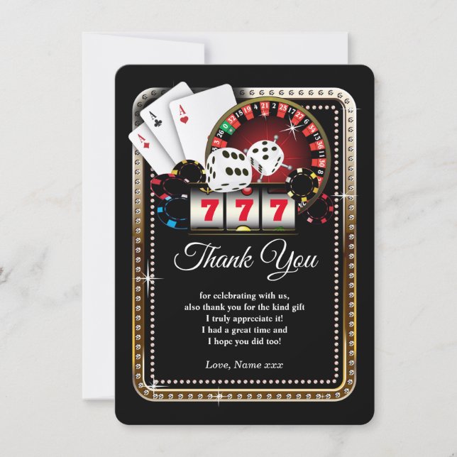 Poker Playing Card, casino Thank you card (Front)