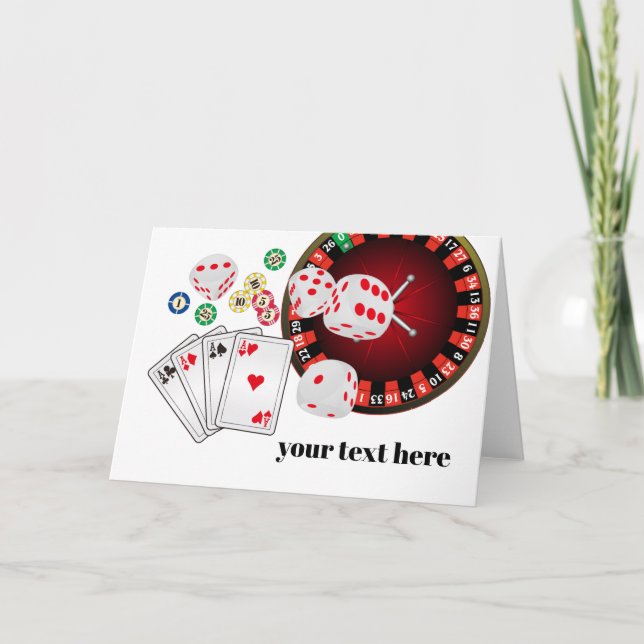 Poker Playing Card, casino,  thank you Card (Front)