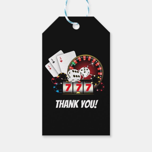 Poker Playing Card, casino,  thank you gift tag (Front)