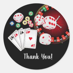 Poker Playing Card, casino,   thank you stickers