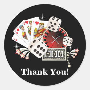 Poker Playing Card, casino, thank you stickers
