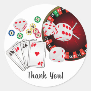 Poker Playing Card, casino,   thank you stickers
