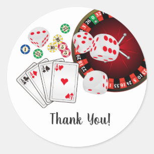 Poker Playing Card, casino,   thank you stickers