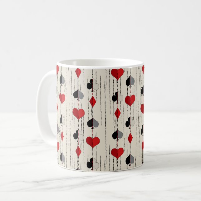Poker Playing Card Symbols Coffee Mug (Front Left)