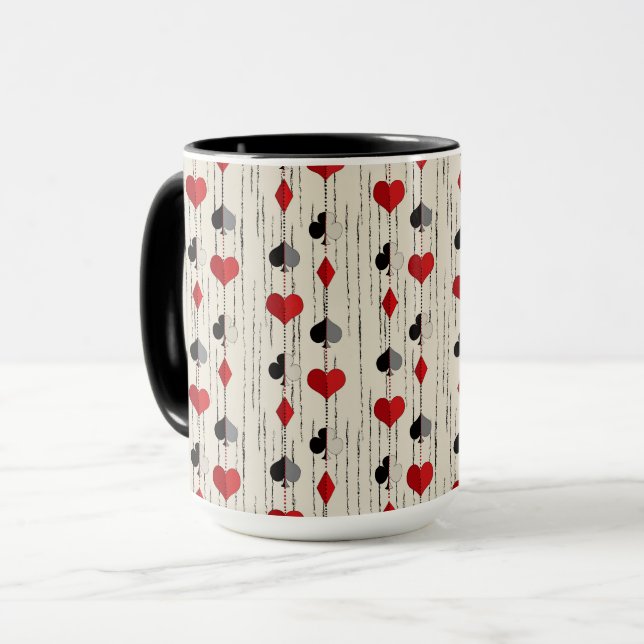 Poker Playing Card Symbols Mug (Front Left)