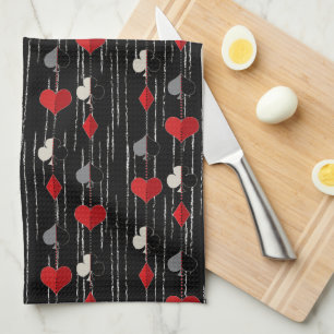 Poker playing card symbols. tea towel