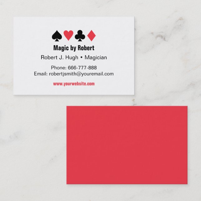 Poker Playing Cards Aces Magician Business Cards (Front/Back)