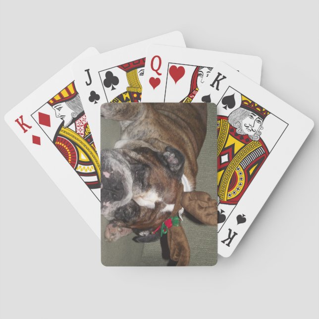 Poker Playing cards- English Bulldog with reideeer Playing Cards (Back)