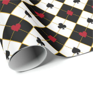 Poker Playing Cards Gift Wrap, Simple Vegas Casino Wrapping Paper