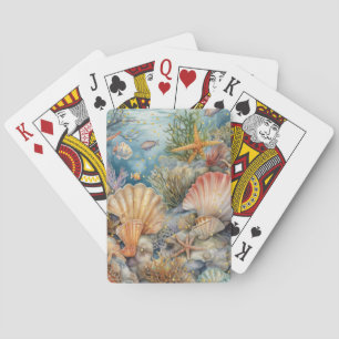 Poker Playing Cards with a Shell Design