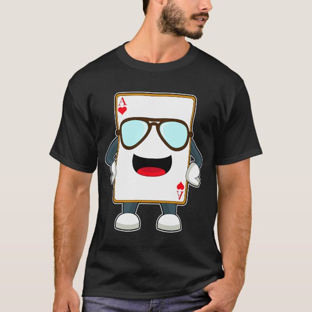 Poker Poker cards Sunglasses T-Shirt (Front)