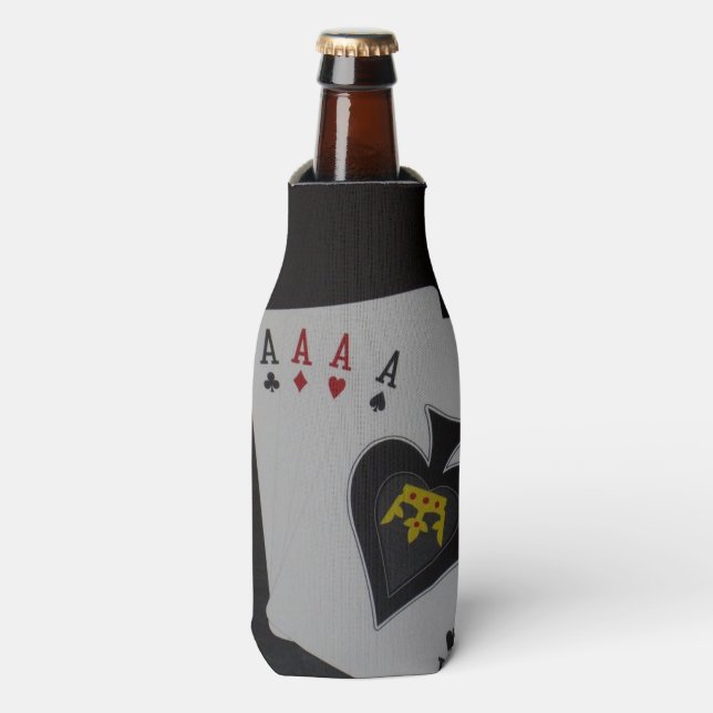 Poker, Quad Aces  Stubby Holder. Bottle Cooler (Bottle Front)