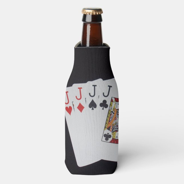 Poker, Quad Jacks, Stubby Holder. Bottle Cooler (Bottle Front)