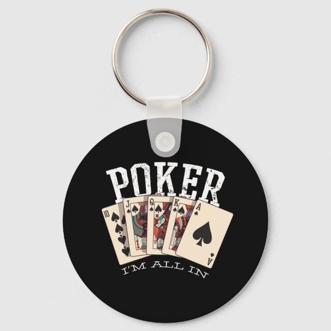 Poker Quote for Gambler Key Ring (Front)