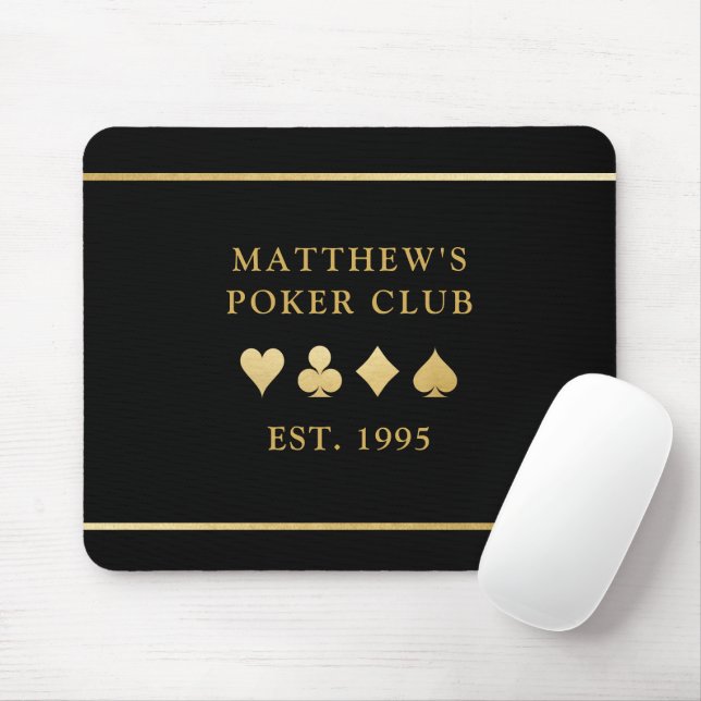 Poker Room Tournament Player Personalized Mouse Mat (With Mouse)