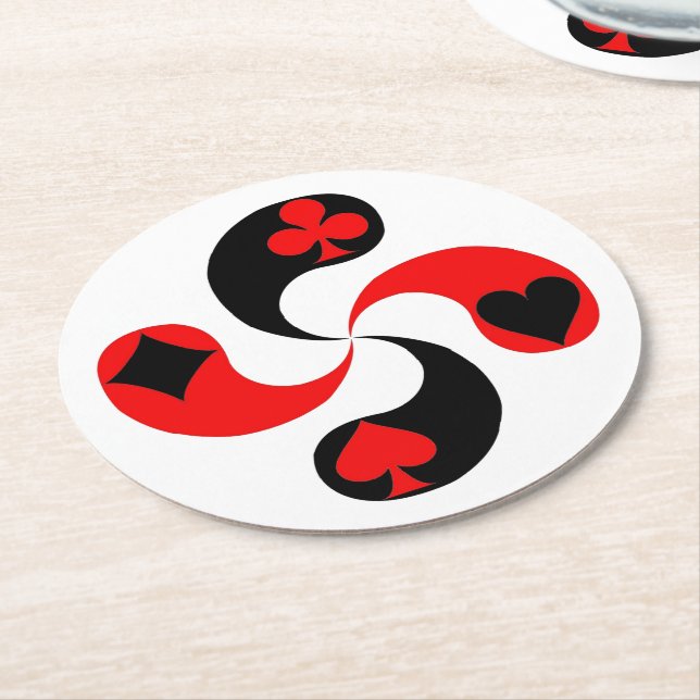 Poker Round Paper Coaster (Angled)