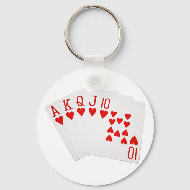 Poker Royal Flush Keychain (Front)